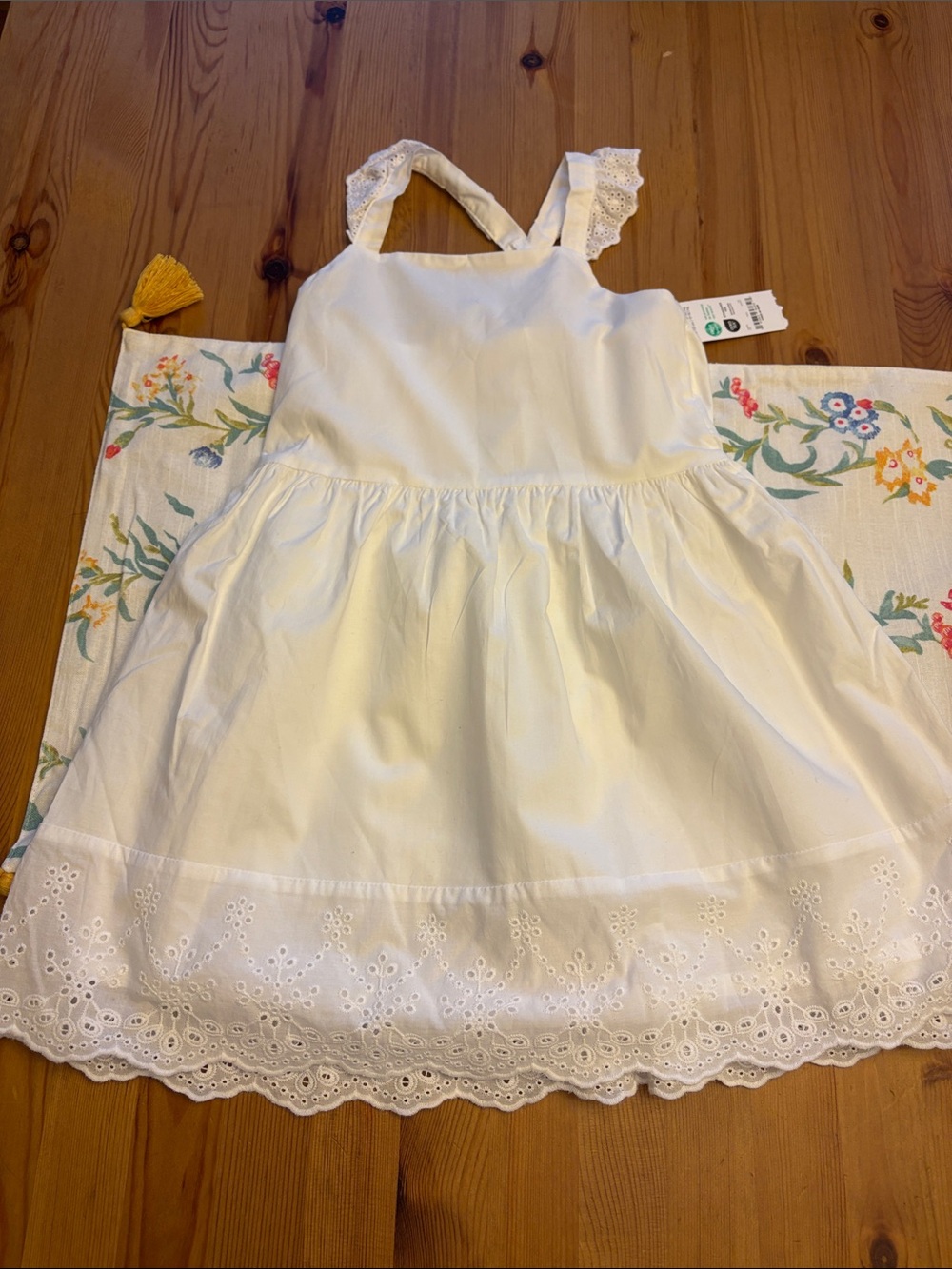 child of mine White Sundress with Eyelet Trim